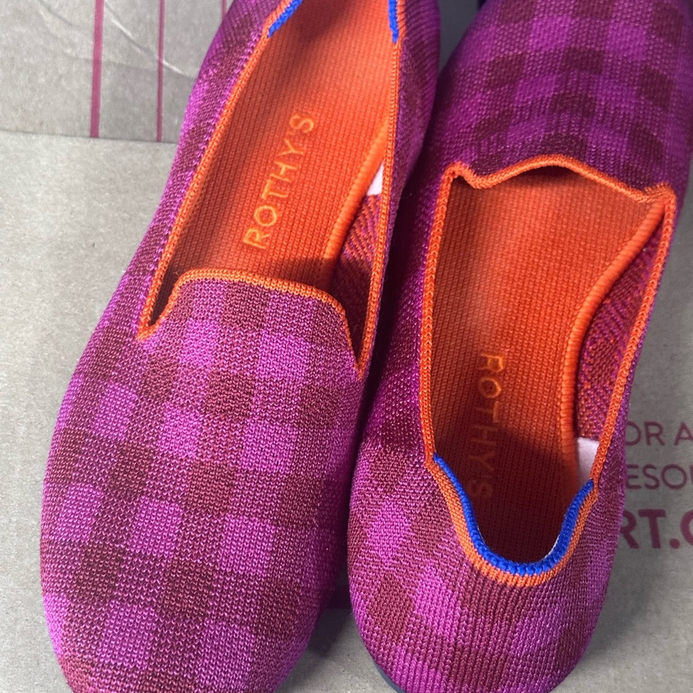 Rothy's Vibrant Purple and Orange Flats